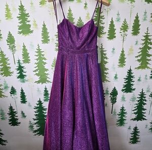 City Triangle Maxi A-line Deep Purple Prom Dress